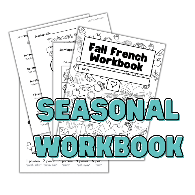 Printable Fall French workbook for children learning French