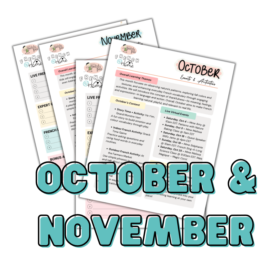 October & November schedule for French at Home Program