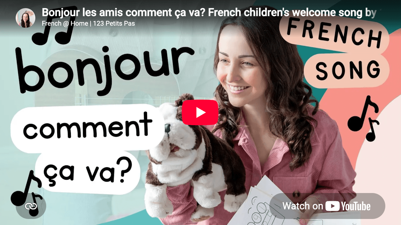 Madame Amy singing a French song from How to Have a Bonne Rentrée